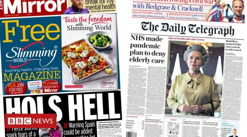 Newspaper headlines: Summer breaks in Europe on 'brink' and 'hols hell'
