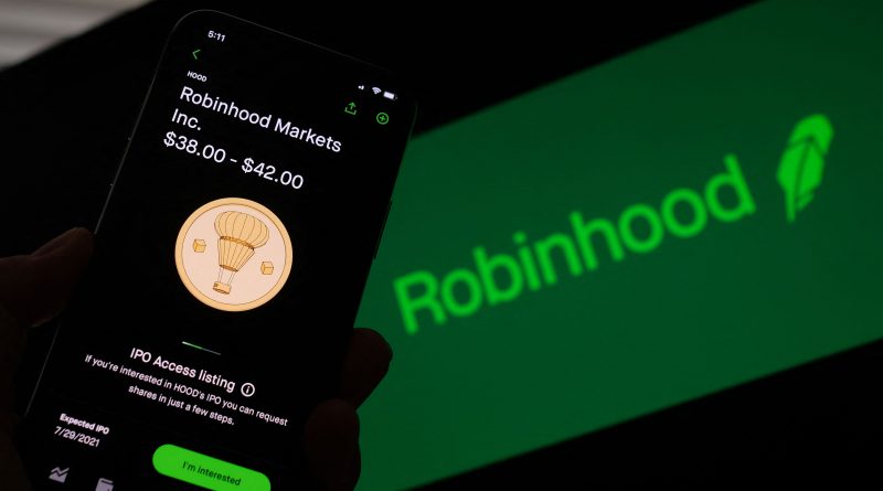 Robinhood drops 5% in stock trading app's Nasdaq debut