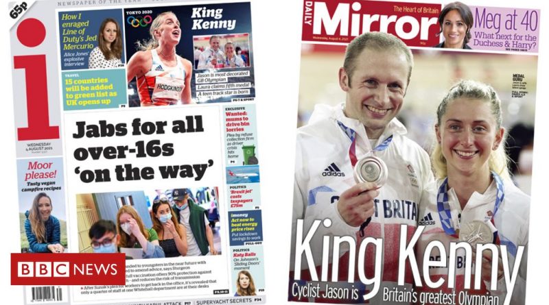Newspaper headlines: Jabs for over-16s, and 'King Kenny'