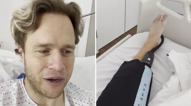 Olly Murs rushed to hospital with horrific injury as he posts from bed saying he 'looks like a bag of s***'
