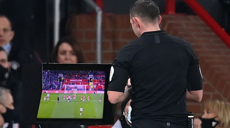 Michael Oliver eventually went over to review the decision to disallow Danny Ings' goal in Aston Villa's defeat at Manchester United