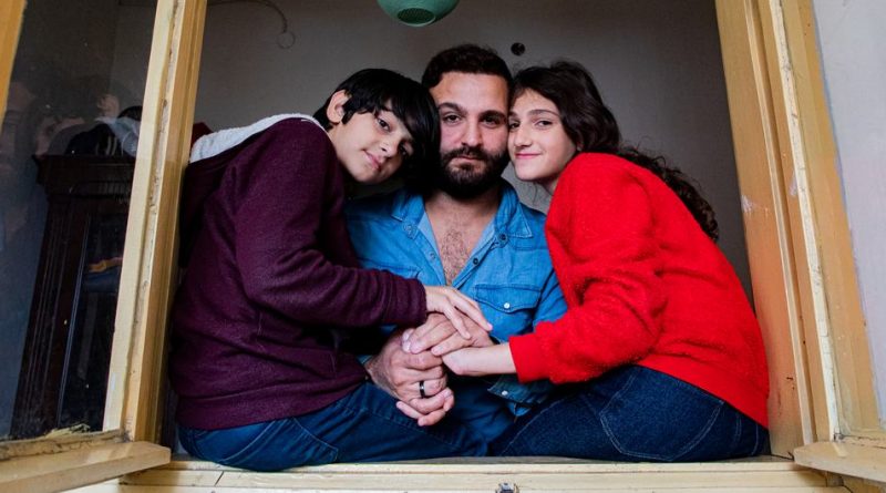 Leyla with her twelve-year-old son and thirteen-year-old daughter.