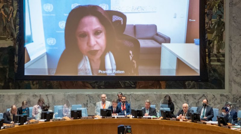 Pramila Patten, Special Representative of the Secretary-General on Sexual Violence in Conflict, briefs members of the UN Security Council.
