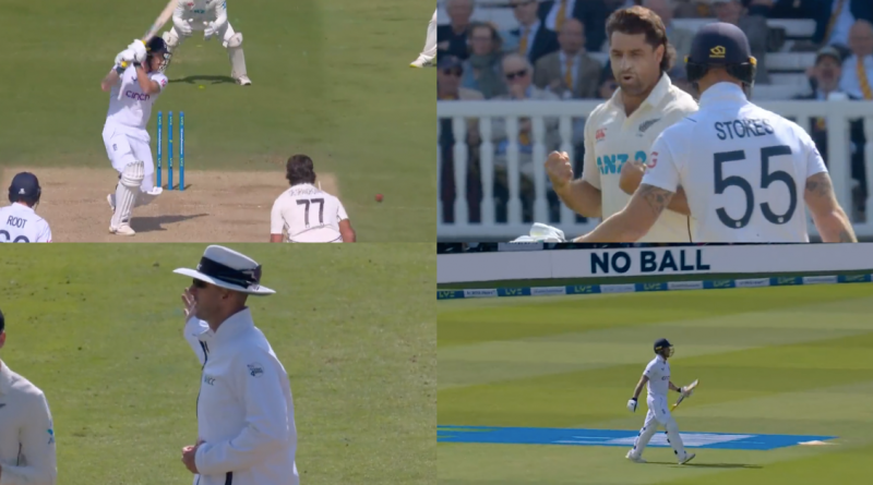 ENG vs NZ: Watch - Ben Stokes Recalled To The Crease After Being Bowled Off A No-Ball By Colin de Grandhomme
