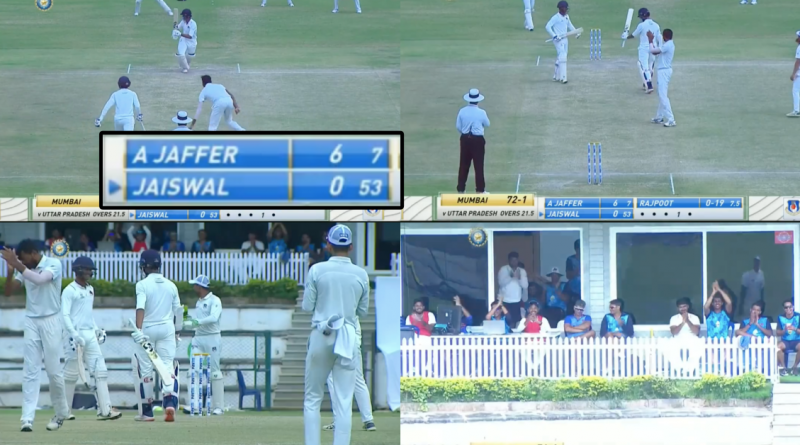 Watch: Yashasvi Jaiswal Opens His Account After Facing 53 Deliveries In Ranji SF vs UP; Raises Bat, Gets Applauded By Teammates & Opposition