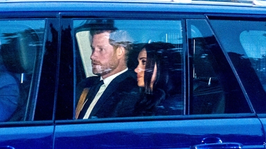Prince Harry & Meghan Markle Join Royal Family To Greet Queen Elizabeth’s Coffin At Palace