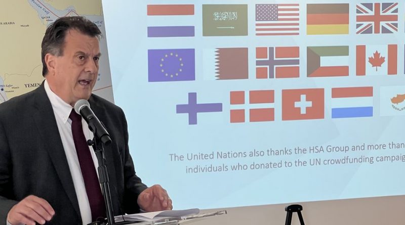David Gressly, UN Resident and Humanitarian Coordinator for Yemen, speaks at oil tanker FSO Safer pledge event on September 21, 2022 at the Dutch Mission to the United Nations during the General Assembly High Level Week