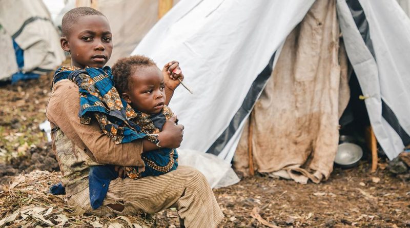 Many families have taken refuge at the Kanyaruchinya site for displaced people in North Kivu province following the fighting in eastern DR Congo.