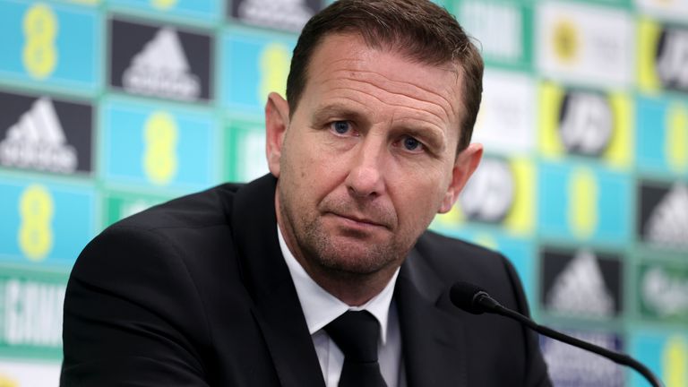 Northern Ireland manager Ian Baraclough speaks during a press conference after the UEFA Nations League Group J Match at Windsor Park, Belfast. Picture date: Saturday September 24, 2022.