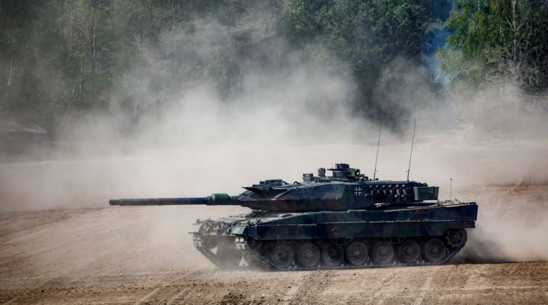 A Leopard Tank during a presentation by a German unit on May 20, 2019 in Munster, Germany. (Morris MacMatzen—Getty Images)